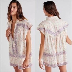 NWT Free People Telly Paisley Sleeveless Romper